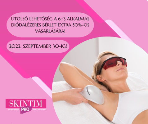 Diódalézeres akció a 6+3 alkalmas bérleteinkre!