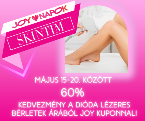 60% kedvezmény JOY kuponnal a dióda lézeres szőrtelenítésre!