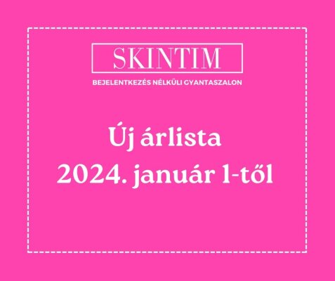 Új árlista a SKINTIM szalonokban